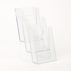 Porta depliant da banco in plexi 3 tasche 1/3 A4