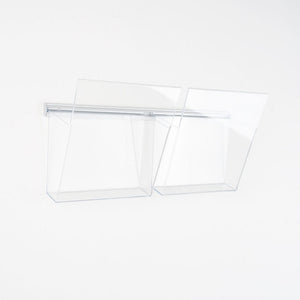 Portadepliant in plexi con barra 2 vaschette A4