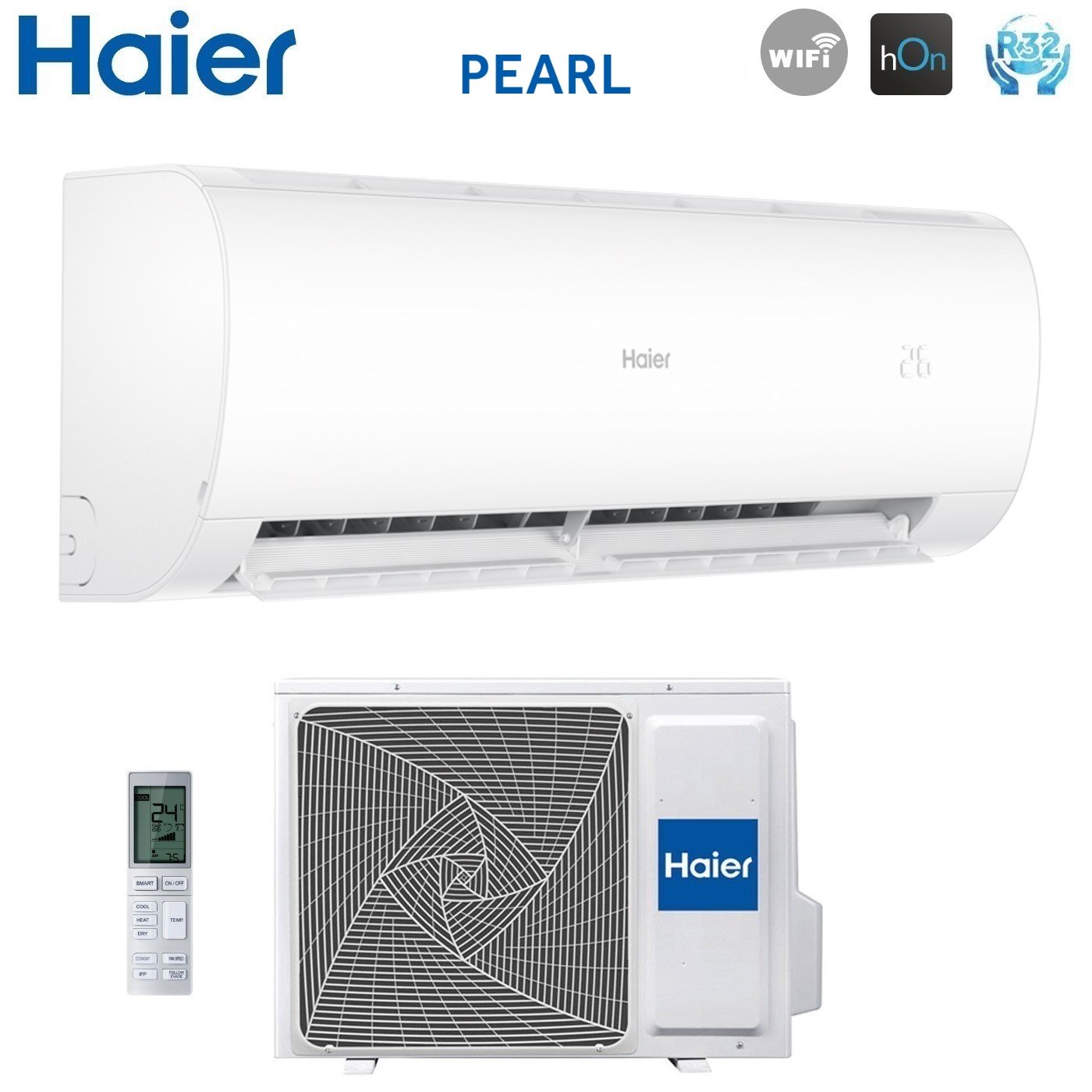 Climatizzatore Condizionatore Haier Inverter serie PEARL 12000 Btu AS35PBPHRA-PRE R-32 Wi-Fi Integrato A+++/A++