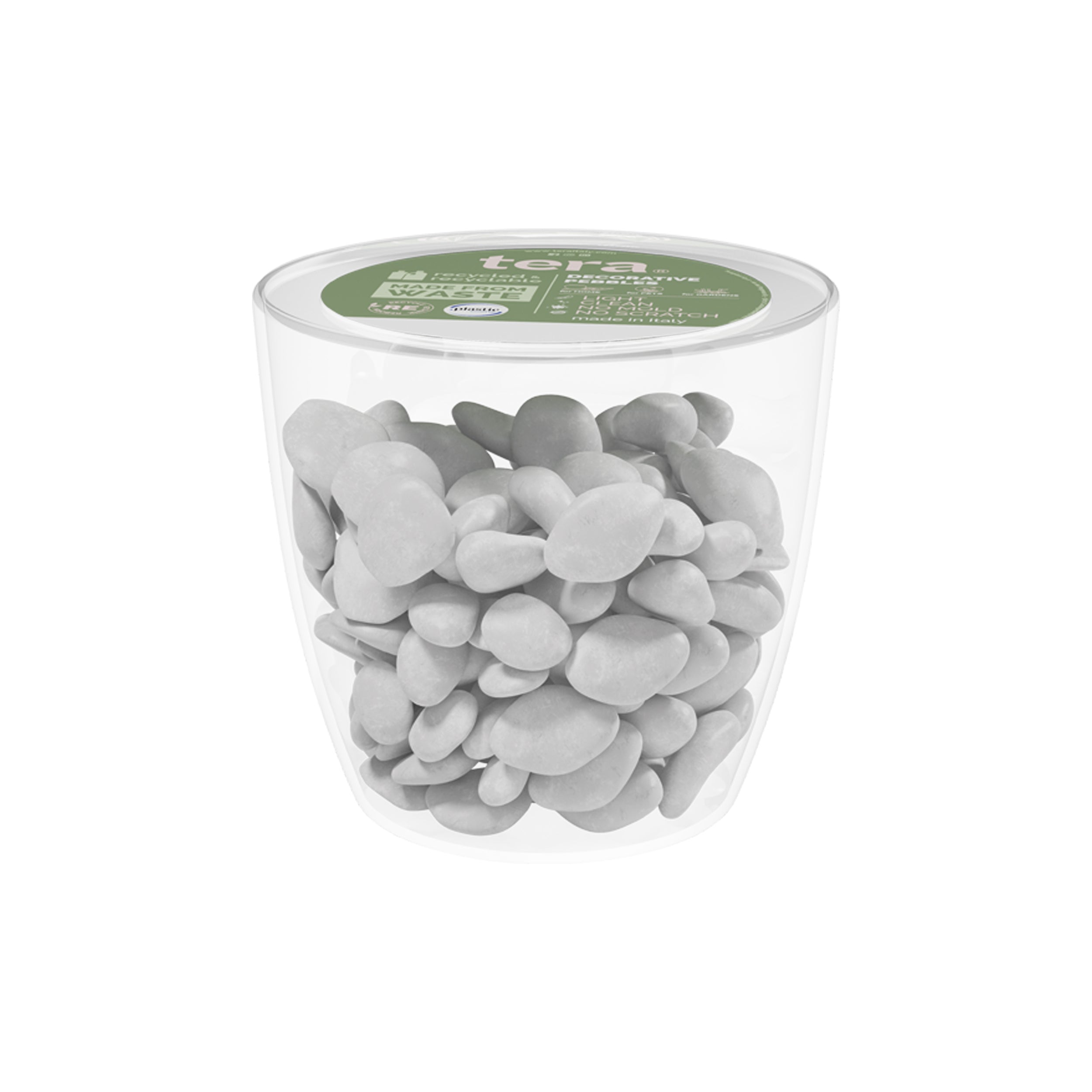 Pietre decorative finte in Polietilene per acquari e piante colorebianco e dimensione: small pot pack
 - PEBBLEPOTSBIA