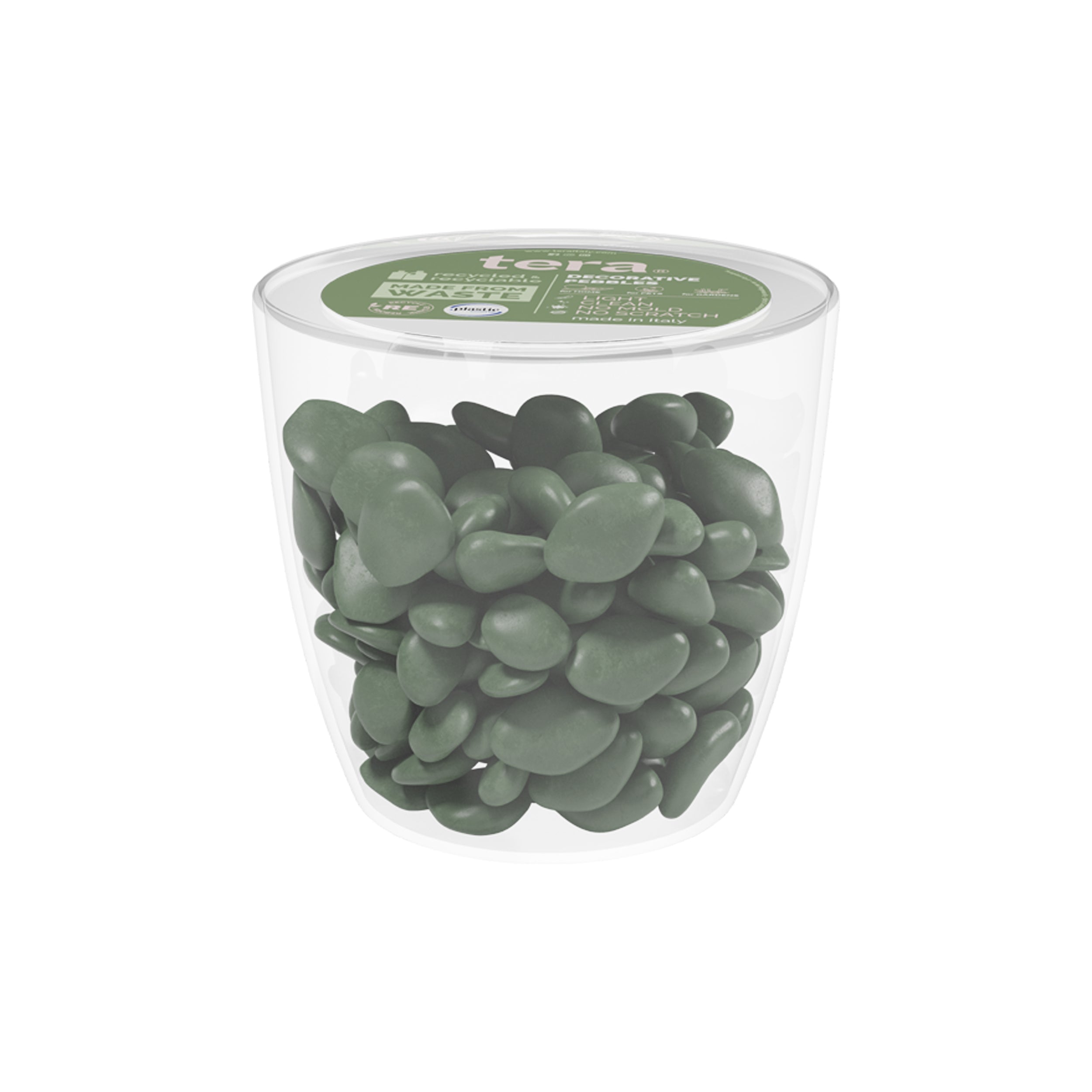 Pietre decorative finte in Polietilene per acquari e piante coloreverde e dimensione: small pot pack
 - PEBBLEPOTSFOR