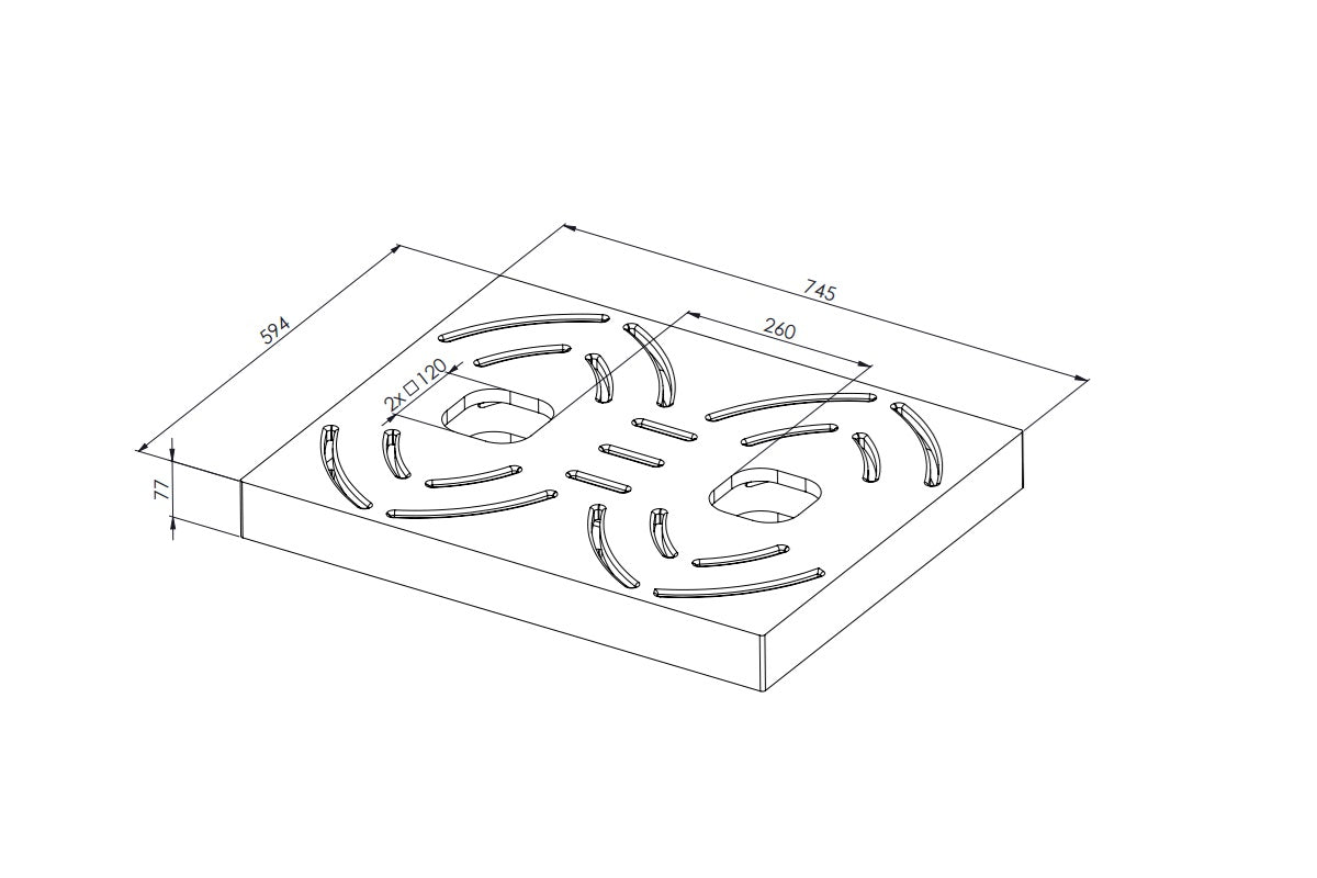 Sined Pedana c Box Doppia Pedana Legno Okume Marino Per Due Docce Inox Con Cbox Marrone