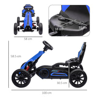 Go Kart a Pedali per Bambini 100x58x58,5 cm Ruote in EVA Blu