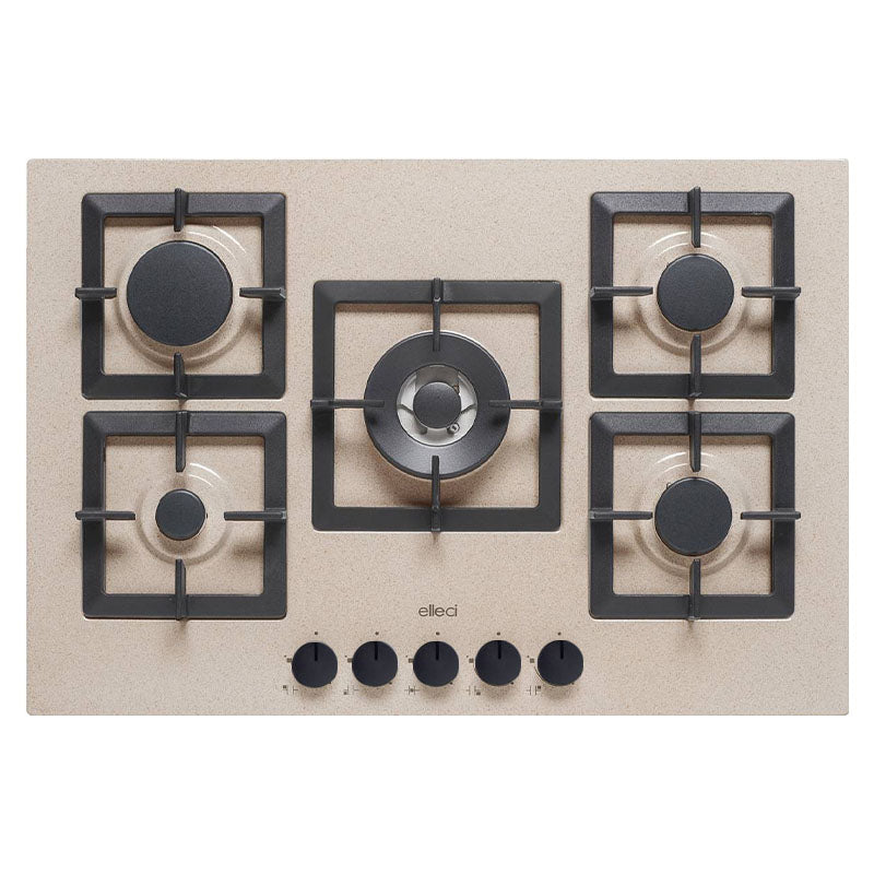 Piani cottura da incasso elleci Plano 75 TCC 5 fuochi Granitek 51 Avena PGSP75151CS