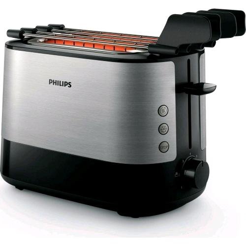 PHILIPS HD2639/90 VIVA COLLECTION TOSTAPANE 2 FESSURE 650 W 7 LIVELLI DI COTTURA ARGENTO