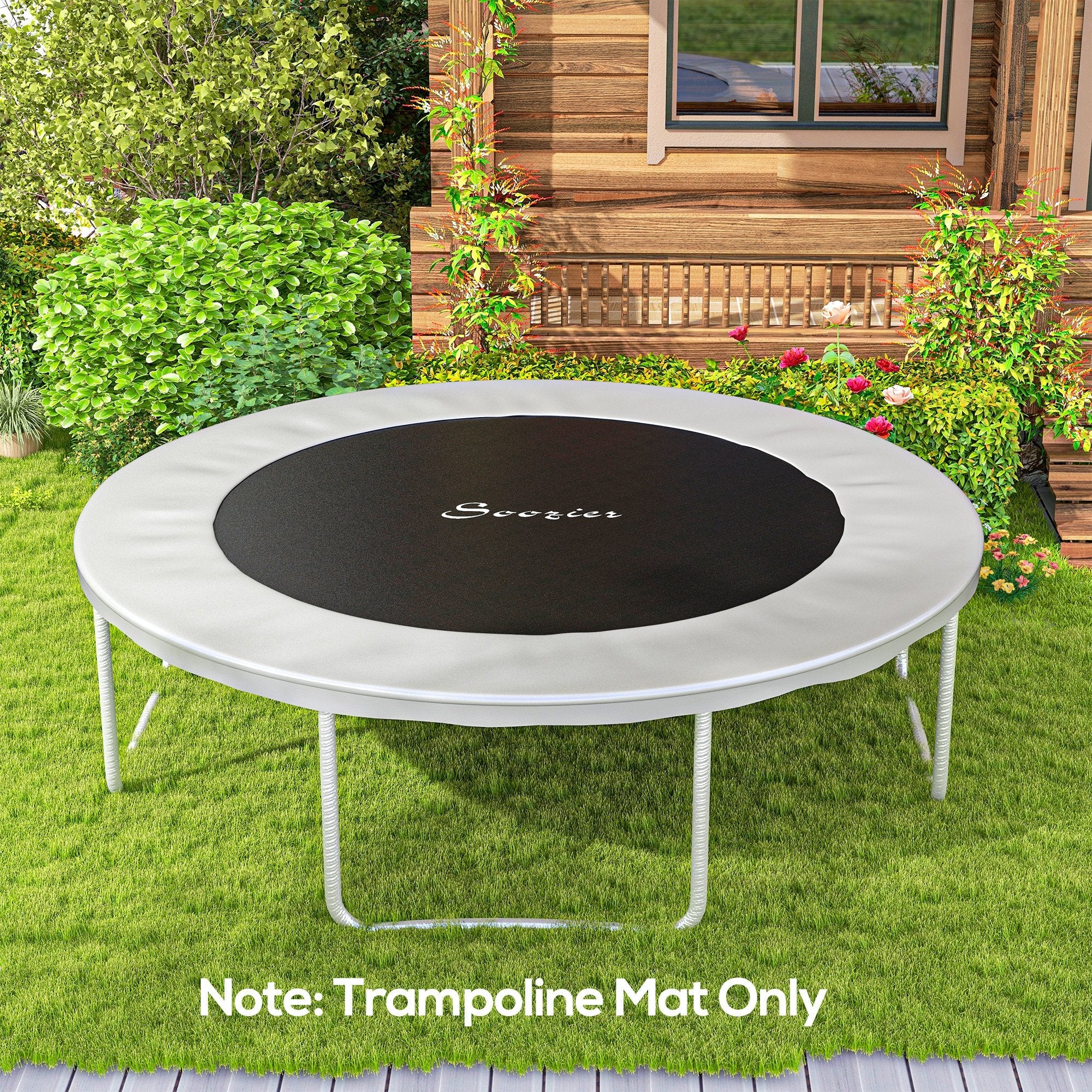 Tappeto Elastico di Ricambio per Trampolino da 3m con 8 Cuciture e Rivestimento Anti UV   Nero