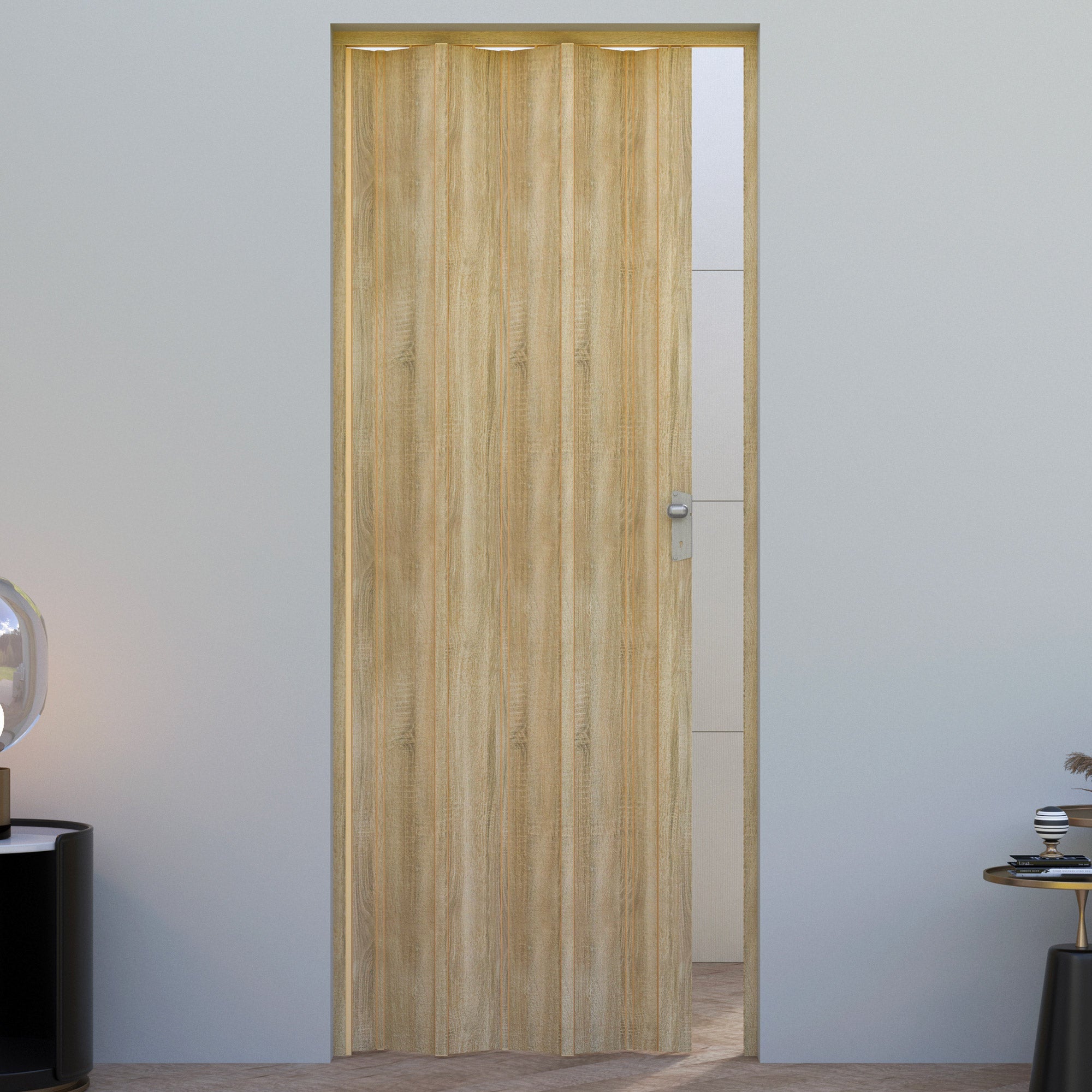 Porta a Soffietto da Interno 88,5x214 cm in PVC Florance Rovere Cognac Chiaro