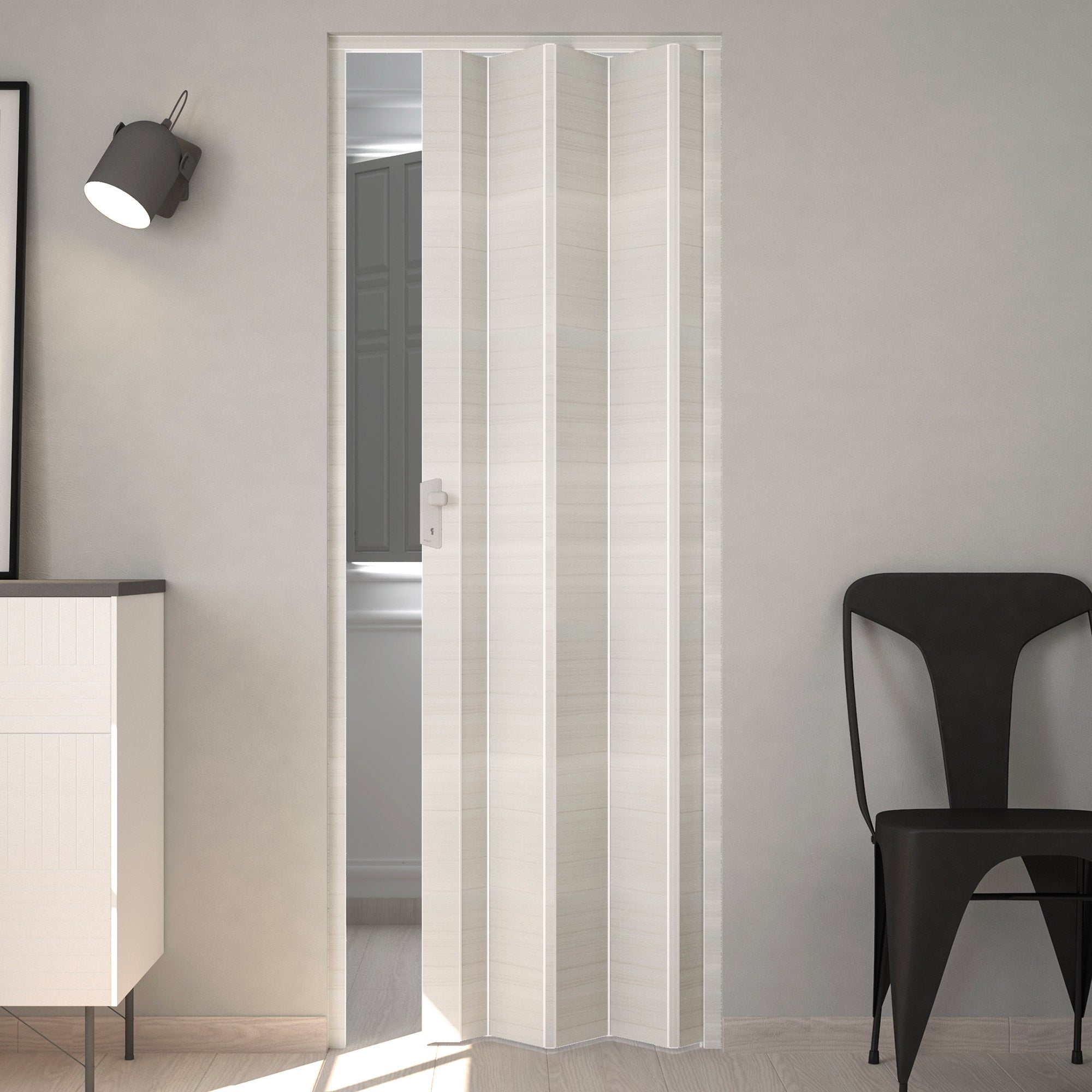 Porta a Soffietto da Interno 83x214 cm in PVC Caroline Palissandro Bianco Orizzontale