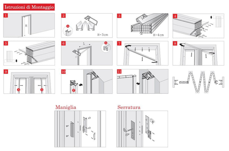 Porta a Soffietto da Interno 83x214 cm in PVC Caroline Bianco Pastello