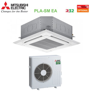 Climatizzatore Condizionatore Mitsubishi Electric Cassetta 90x90 a 4 Vie Inverter 24000 Btu PLA-SM71EA + SUZ-SM71VA Monofase R-32 Wi-Fi Optional con Griglia Inclusa