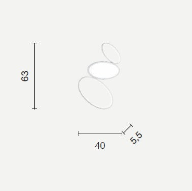 PLAFONIERA LED 3 ELEMENTI ORO PL.RICE-GR-ORO