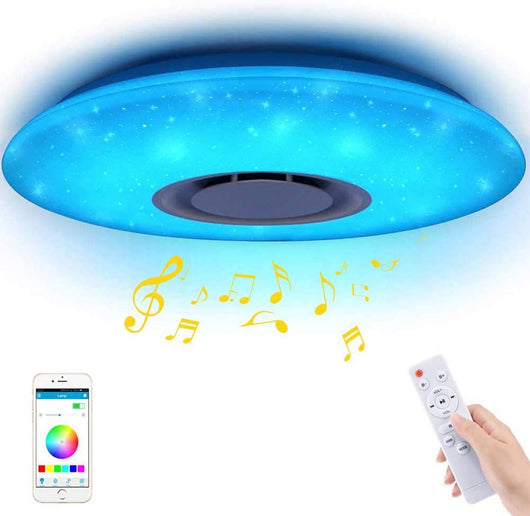 Plafoniera LED da Soffitto Cielo Stelalto 62W Ø50cm Smart RGB Cassa Bluetooth Speaker APP