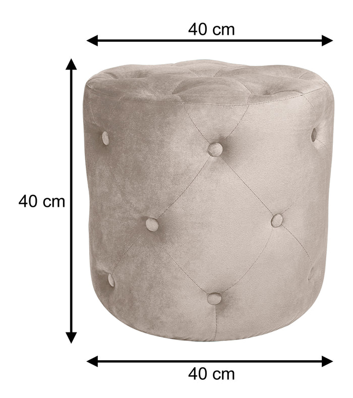 Pouf in velluto capitonné, poggiapiedi mod. Honey Colore: Tortora PO03HO