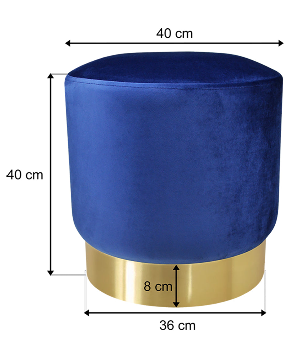 Pouf in velluto blue, poggiapiedi mod. Zivago PO07ZIBM