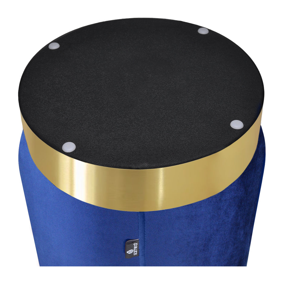 Pouf in velluto blue, poggiapiedi mod. Zivago PO07ZIBM