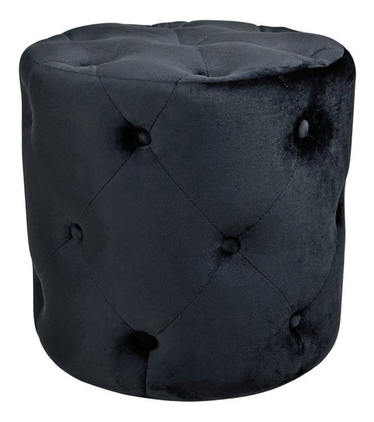 Pouf in velluto capitonné, poggiapiedi mod. Honey Colore: Nero PO10HO