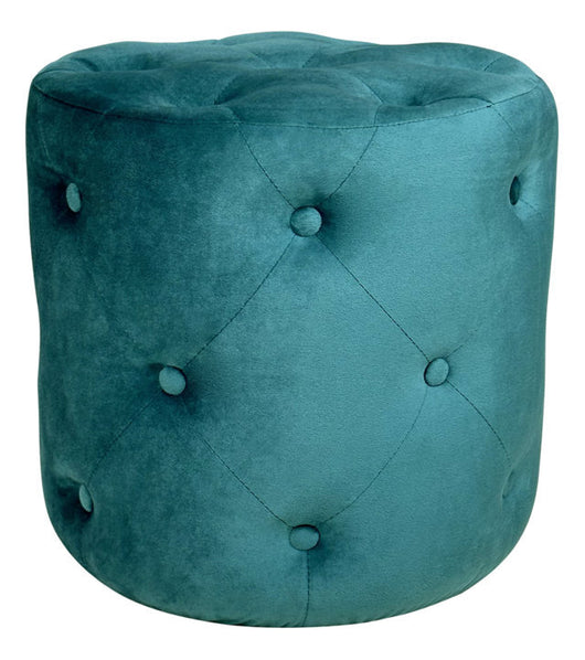 Pouf in velluto capitonné, poggiapiedi mod. Honey Colore: Verde petrolio PO26HO