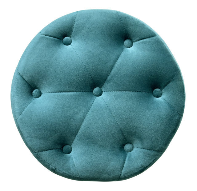 Pouf in velluto capitonné, poggiapiedi mod. Honey Colore: Verde petrolio PO26HO