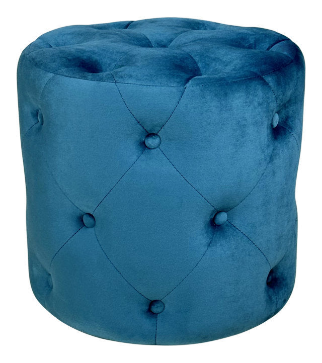 Pouf in velluto capitonné, poggiapiedi mod. Honey Colore: Blu petrolio PO27HO