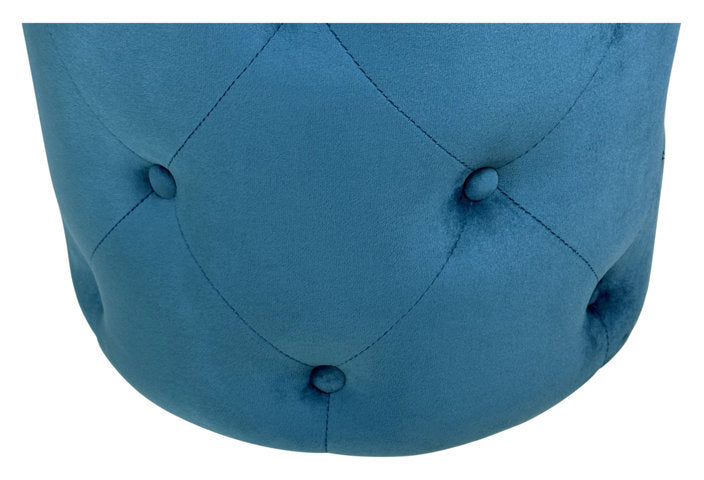 Pouf in velluto capitonné, poggiapiedi mod. Honey Colore: Blu petrolio PO27HO