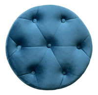 Pouf in velluto capitonné, poggiapiedi mod. Honey Colore: Blu petrolio PO27HO