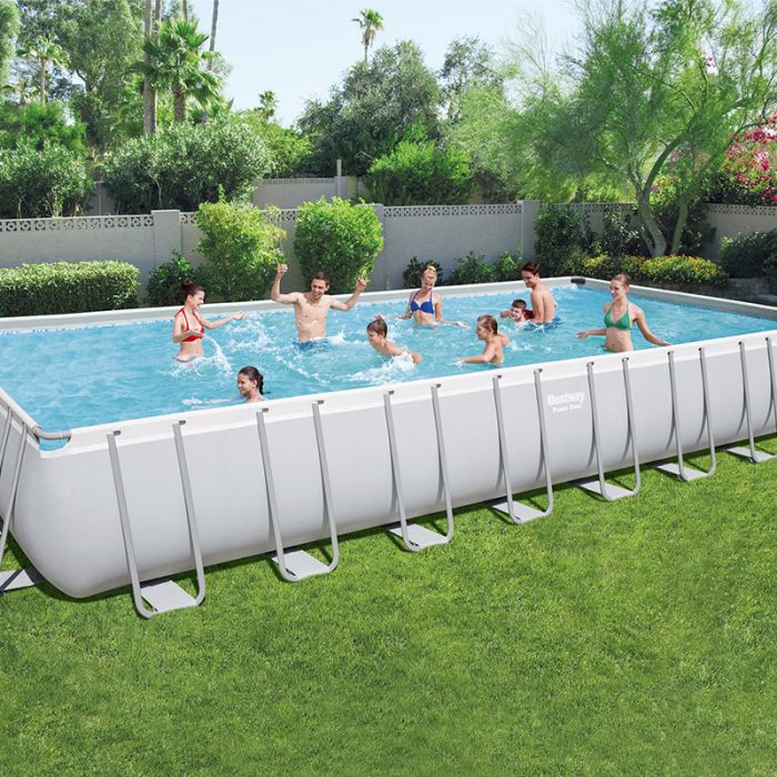 Piscina fuori terra rettangolare Bestway POWER STEEL 9,56 x 4,88 x h 1,32 m - Piscina Fuori Terra Bestway Power Steel Frame 9,56 X 4,88 X H.1,32 M