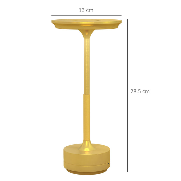 Lampada da Tavolo a LED Senza Filo Touch ⌀13x28,5 cm Batteria Ricaricabile Oro