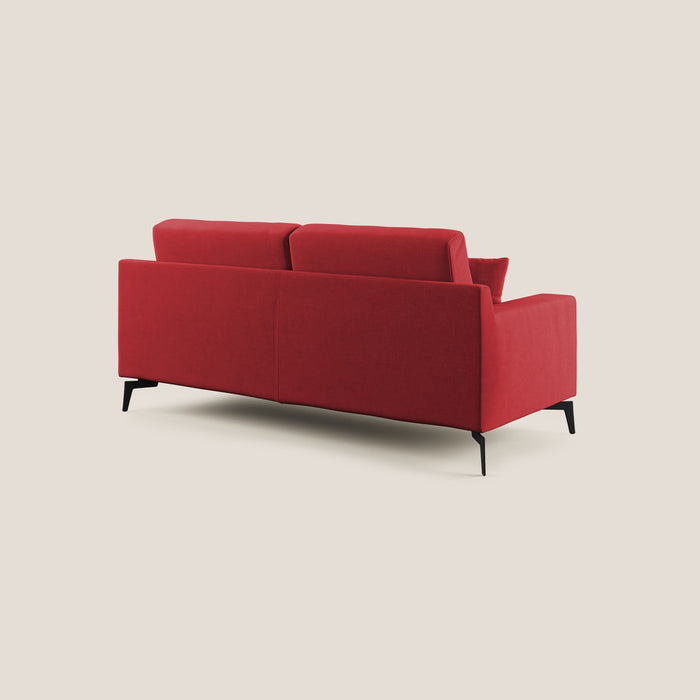 Divano 3 Posti 186x95x91 cm in Tessuto Rosso