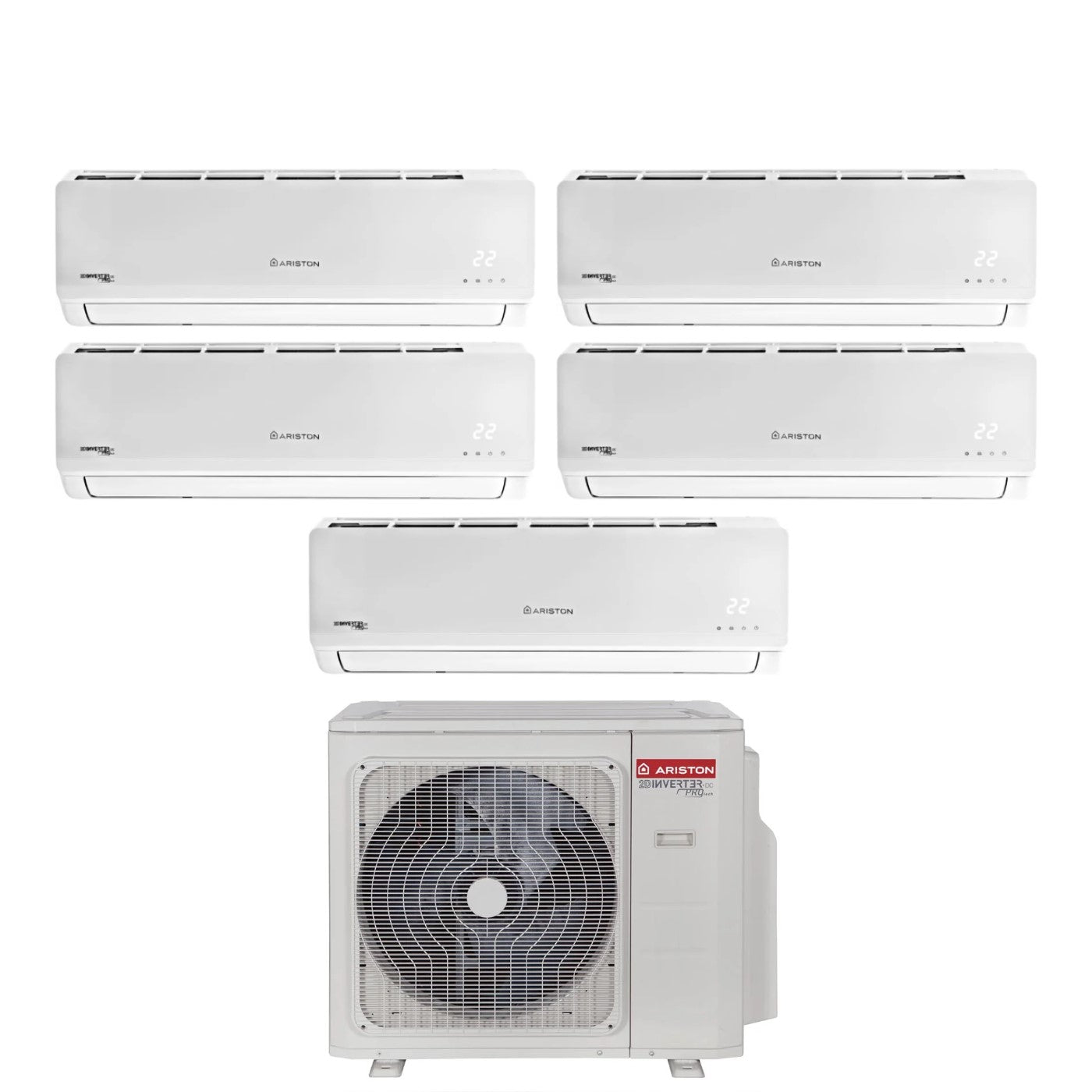 Climatizzatore Condizionatore Ariston Penta Split Inverter serie PRIOS 9+9+9+9+9 con PENTA 121 XD0C-O R-32 Wi-Fi Optional 9000+9000+9000+9000+9000