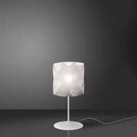 Lampada Da Tavolo Moderna 1 Luce Prisma In Polilux Bianco H36 Made In Italy