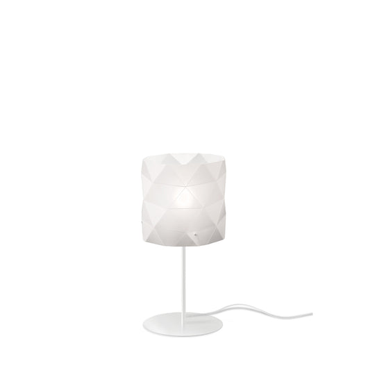 Lampada Da Tavolo Moderna 1 Luce Prisma In Polilux Bianco H36 Made In Italy