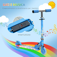 Monopattino Pieghevole per Bambini 2 Ruote Altezza Regolabile 65-78 cm Blu