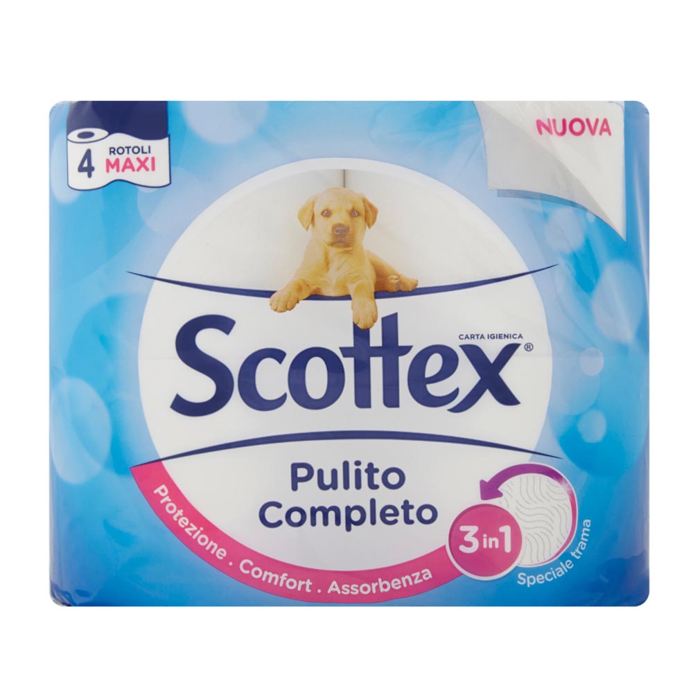 Scottex 3 in 1 pulito completo 6 confezioni da 4 maxi rotoli ciascuno