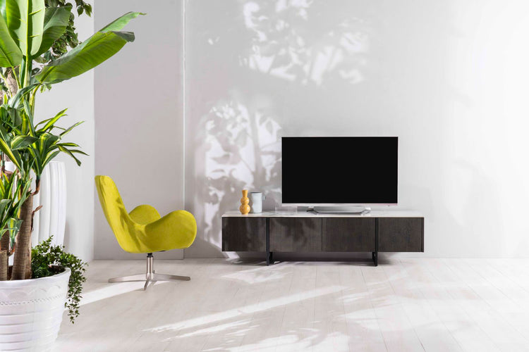 Mobile TV 40x180x45 cm in MDF e Ceramica Marmo Alpha Calacatta