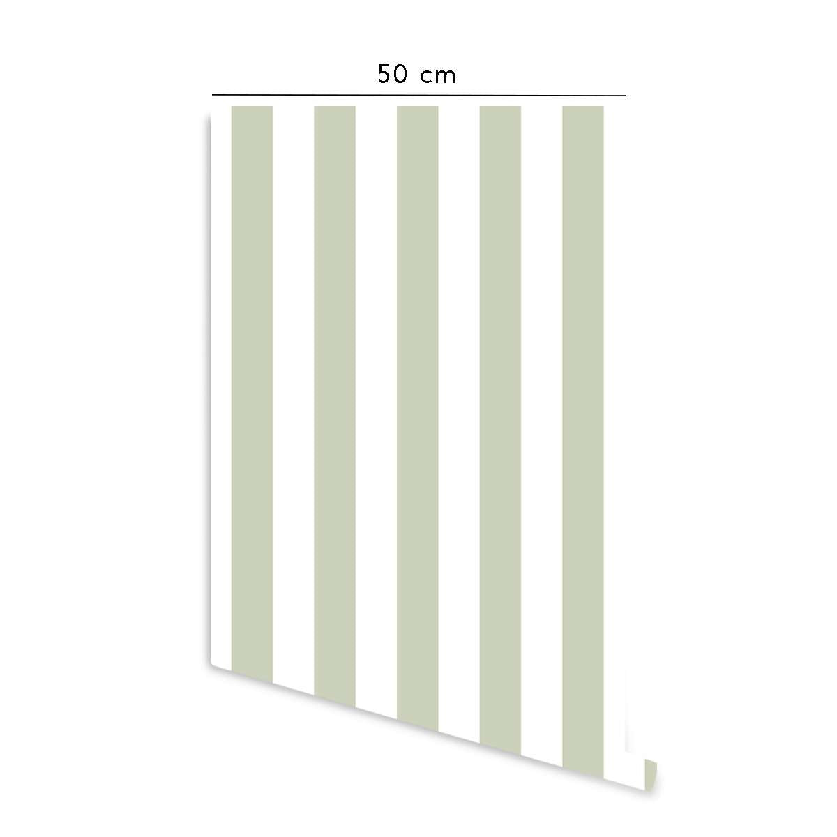 Carta da parati adesiva Righe in vinile verde - 1 rotolo 50x300 cm - Decochic