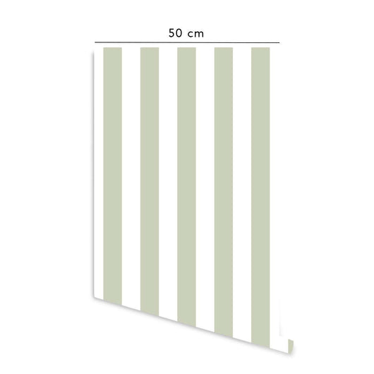 Carta da parati adesiva Righe in vinile verde - 1 rotolo 50x300 cm - Decochic