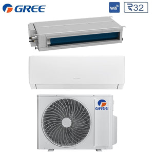 Climatizzatore Condizionatore Gree Dual Split Inverter serie PULAR 12000 + Canalizzato 18000 con GWHD(24)NK6OO R-32 Wi-Fi 12+18