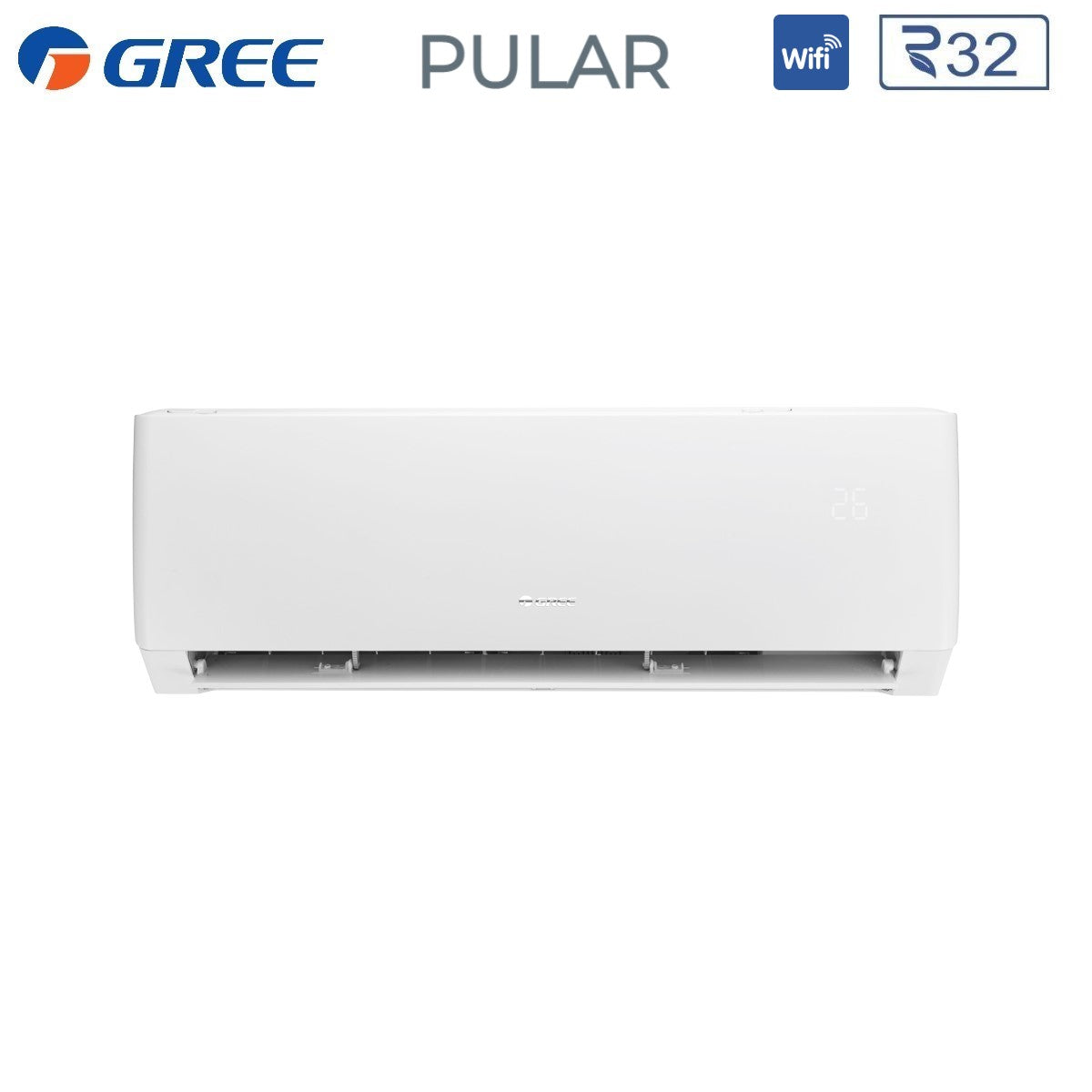 Climatizzatore Condizionatore Gree Dual Split Inverter serie PULAR 9+18 con GWHD(28)NK6OO R-32 Wi-Fi Integrato 9000+18000