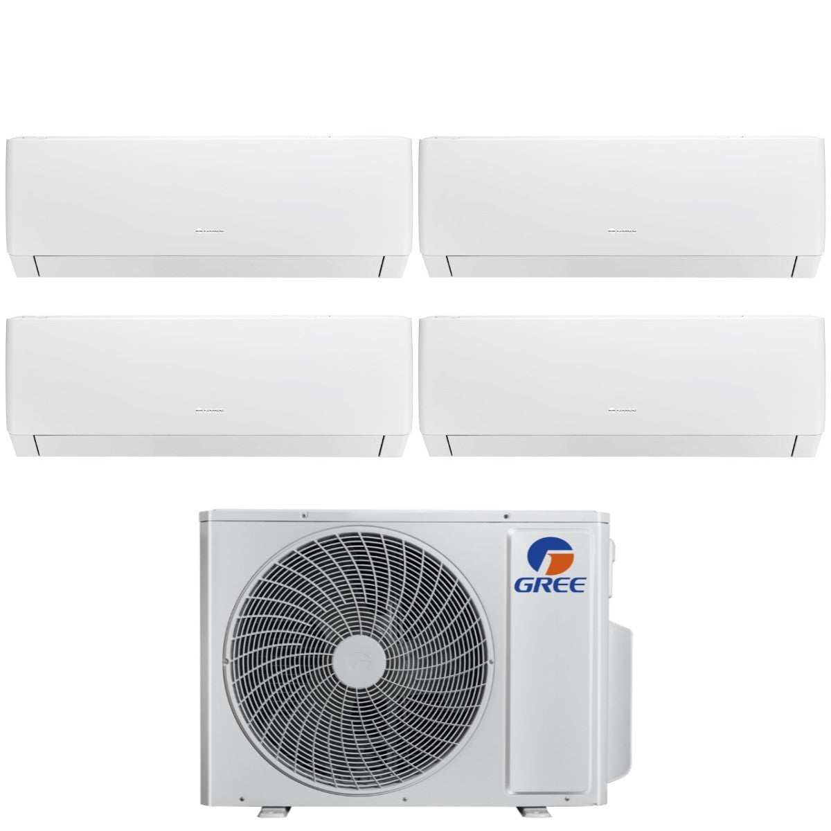 Climatizzatore Condizionatore Gree Quadri Split Inverter serie PULAR 9+12+12+12 con GWHD(36)NK6LO R-32 Wi-Fi Integrato 9000+12000+12000+12000