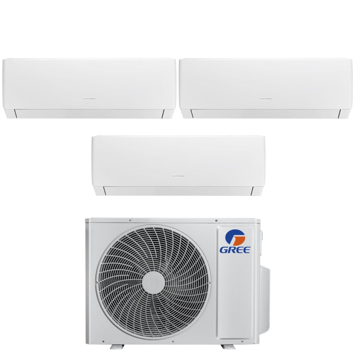 Climatizzatore Condizionatore Gree Trial Split Inverter serie PULAR 9+9+12 con GWHD(21)NK6OO R-32 Wi-Fi Integrato 9000+9000+12000