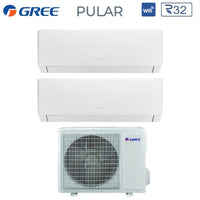 Climatizzatore Condizionatore Gree Dual Split Inverter serie PULAR 9+9 con GWHD(14)NK6OO R-32 Wi-Fi Integrato 9000+9000