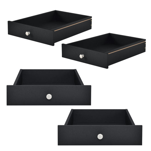 [en.casa] 4 x Cassetto per euro pallet perfettamente integrabile - Nero - 9,5cmx37,5cmx44,5 cm