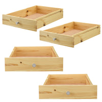 [en.casa] 4 x Cassetto per euro pallet perfettamente integrabile - Color legno - 9,5cmx37,5cmx44,5 cm