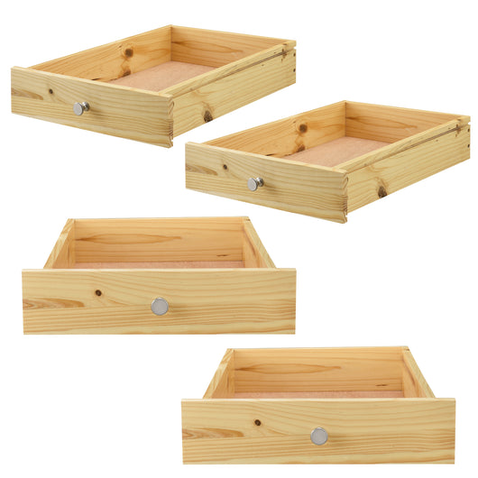 [en.casa] 4 x Cassetto per euro pallet perfettamente integrabile - Color legno - 9,5cmx37,5cmx44,5 cm