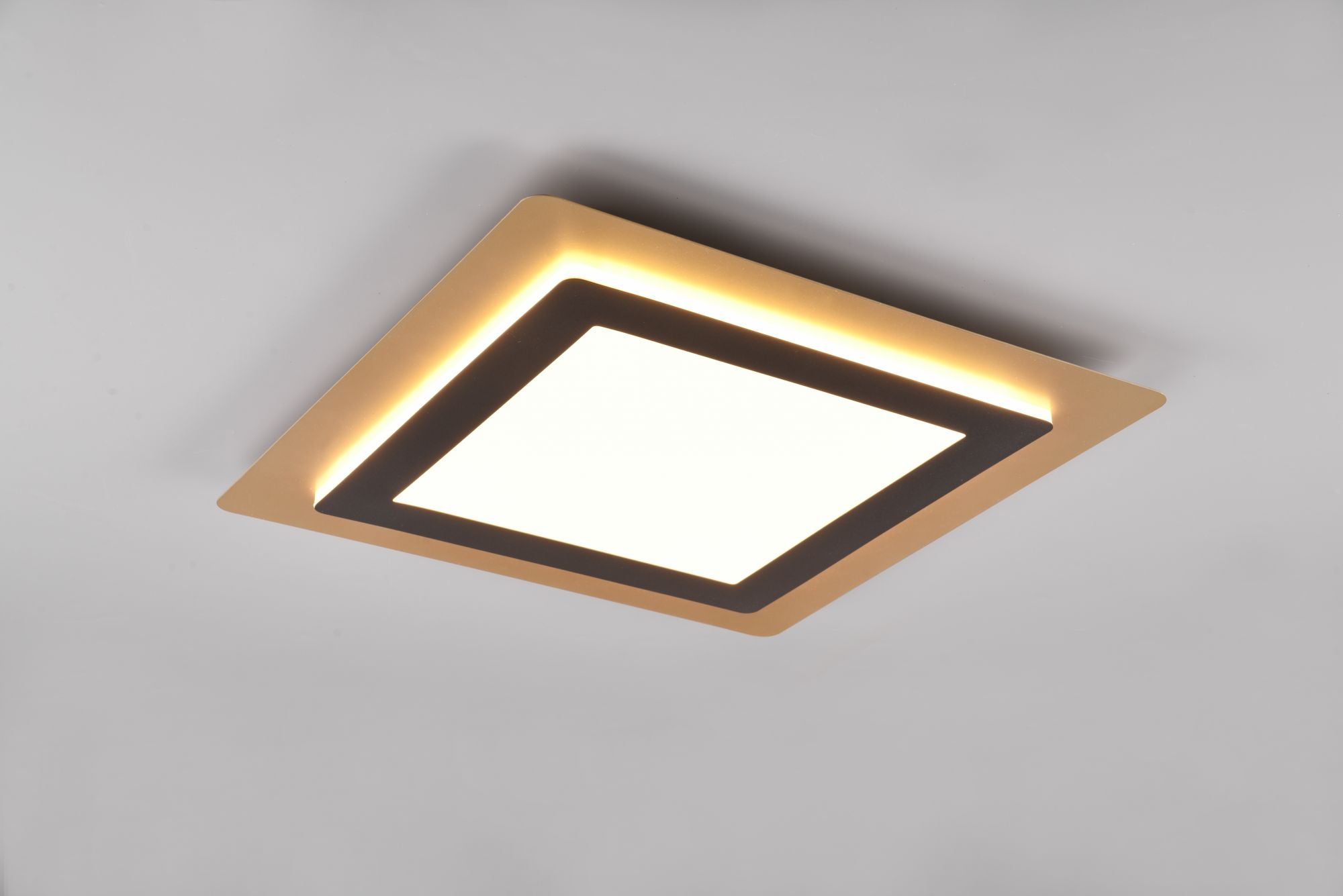 Palfoniera MORGAN LED quadrata  oro con bordo metallo nero 641510280