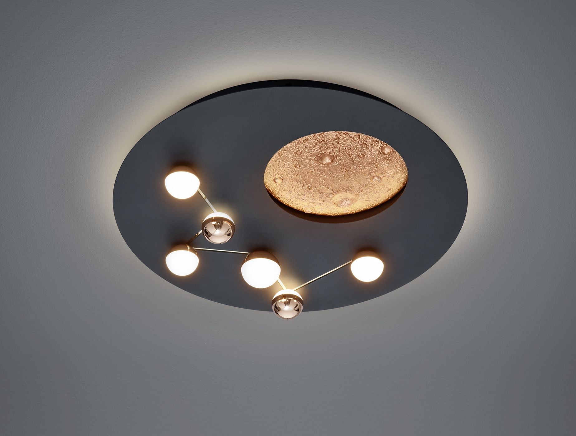 Palfoniera led in metallo nero e caffè Zodiac 644810132