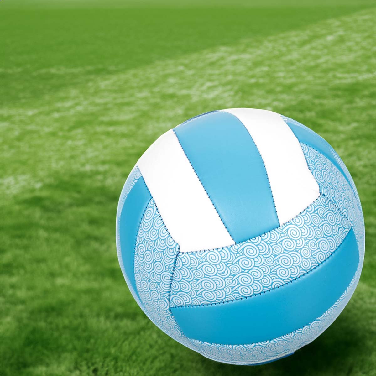 Palla da Pallavolo o Beach Volley per Training Sport e Tempo Libero Colore Azzurro e Bianco Diametro 21cm