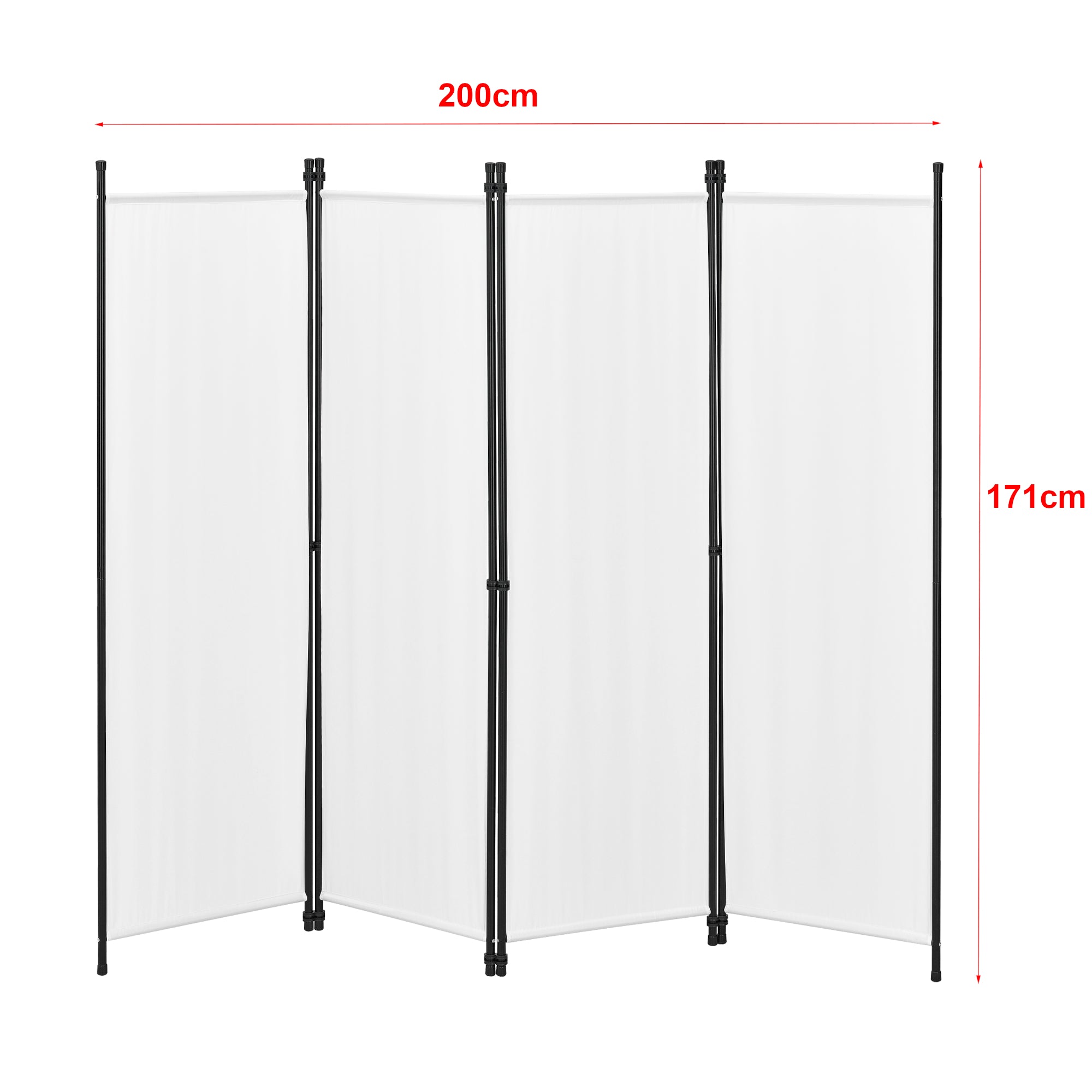 Paravento/Separé per Interni/Balcone, 171 x 200 cm (AxL) Divisorio a 4 Pannelli per Camera da Letto/Studio Medico -