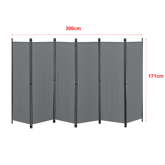 Paravento/Separè per Interni/Balcone, 171 x 300 cm (AxL) Divisorio a 6 Pannelli per Camera da Letto/Studio Medico -