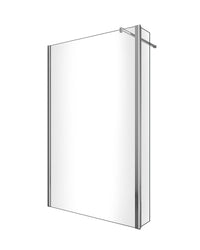 Parete doccia walk-in con antina girevole para schizzi laterale, cristallo 8mm trasparente H.200 Sicena Delifia Trasparente 8mm,100 + Antina 40 cm